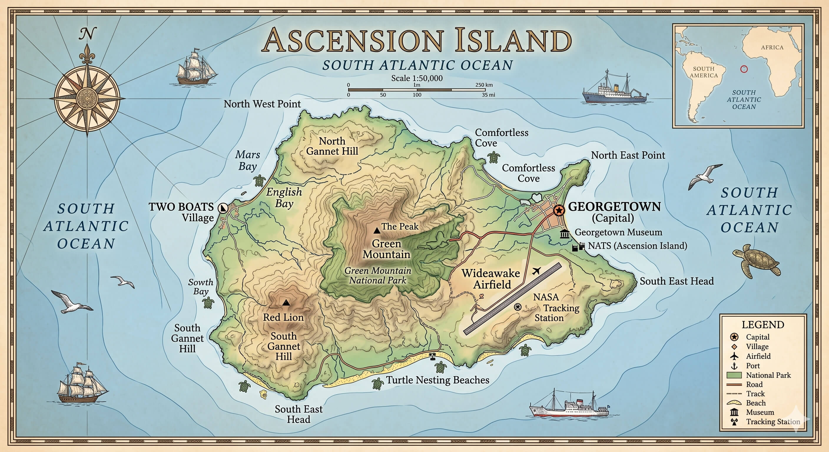 Ascension Island map