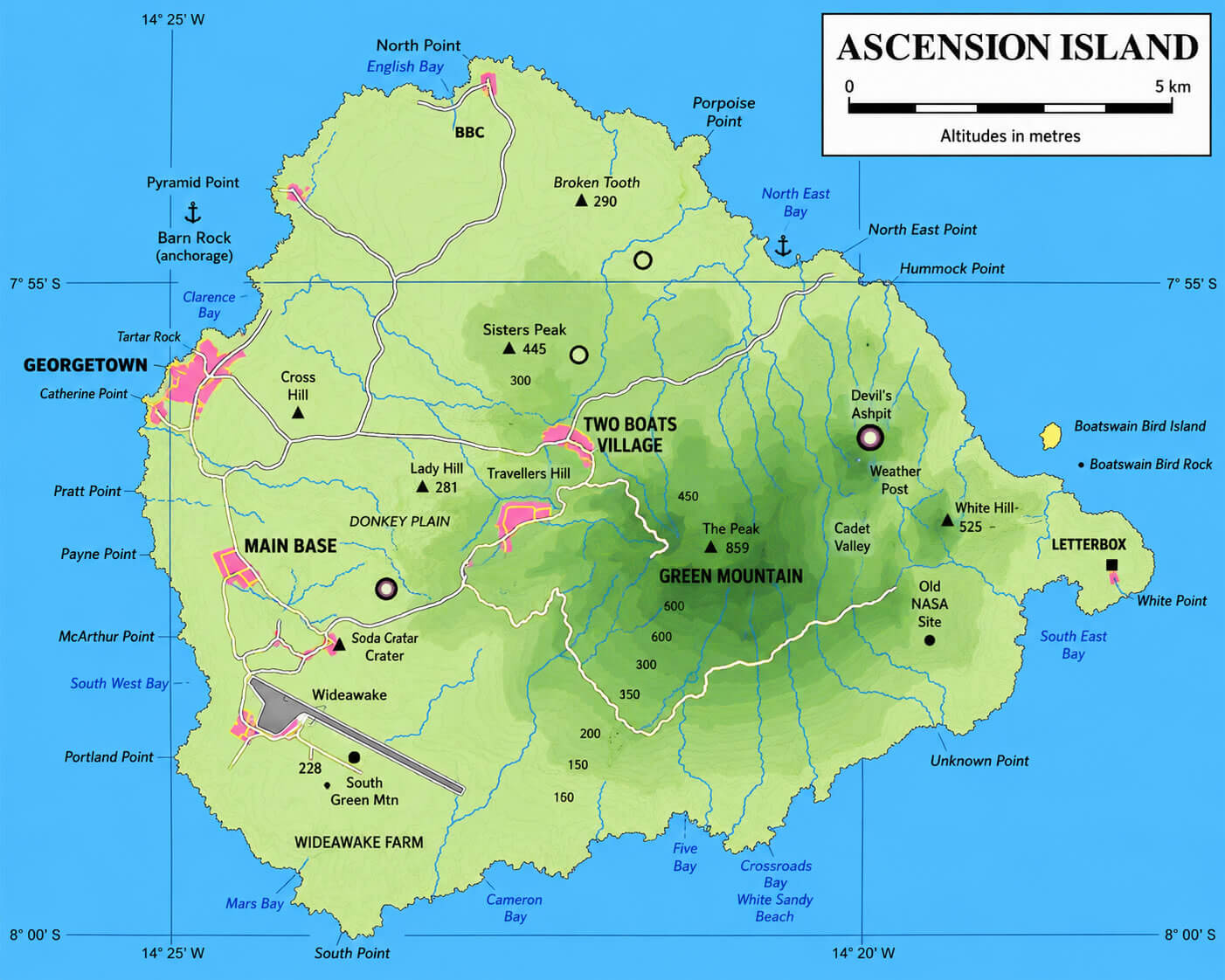Ascension Island political map