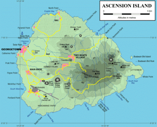 Ascension Island relief map