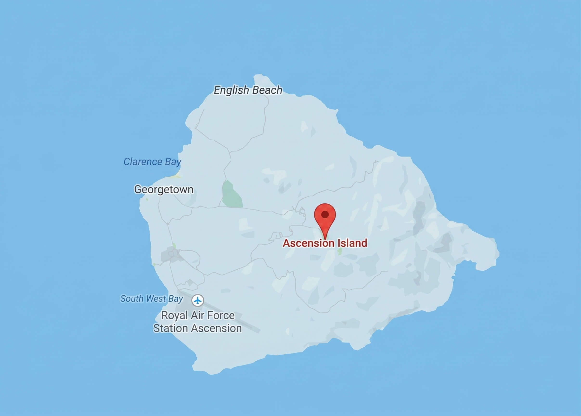 Ascension Island terrain map