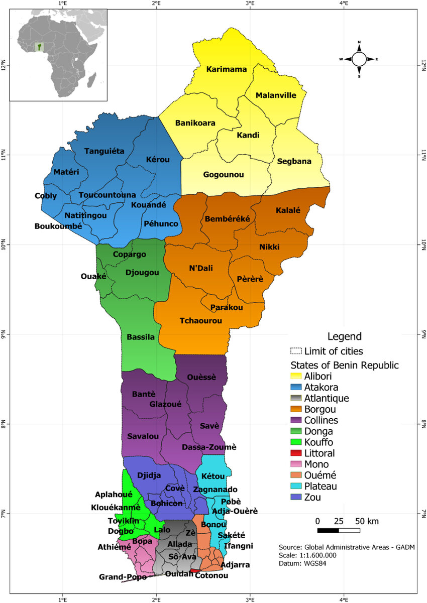 Benin Map 31 Benin cities map