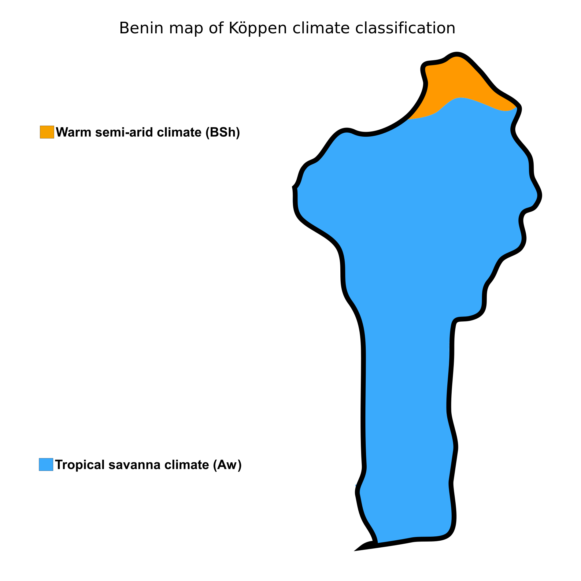 Benin Map 33 Benin map of koppen climate classification