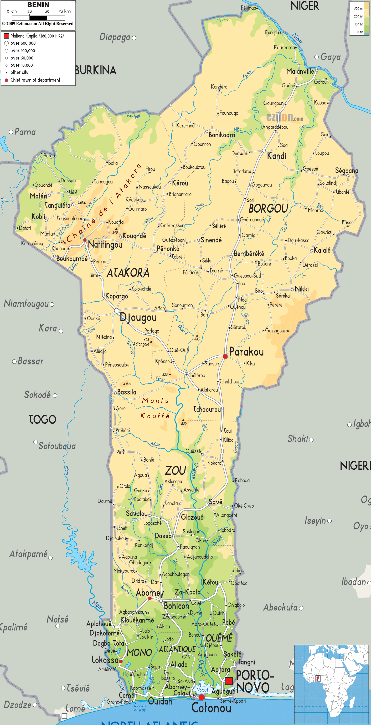 Benin Map 20 Benin Physical Map
