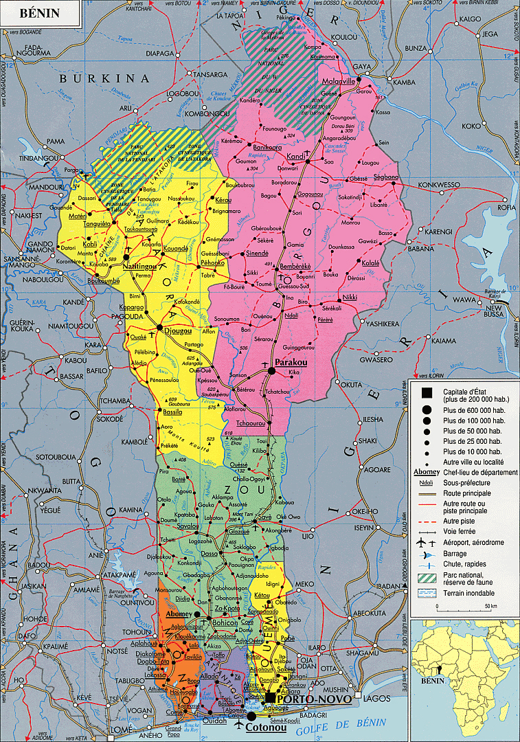 Benin Map 35 Benin road map