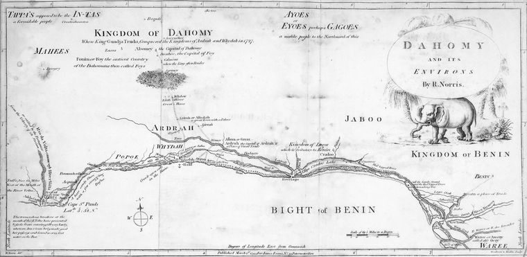 Benin Map 36 Kingdom of Dahomy 1793