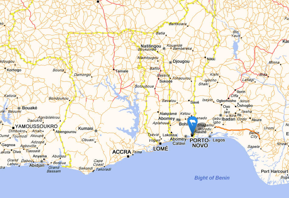 Benin Map 27 Map of Benin and neighboring countries with major cities and roads.