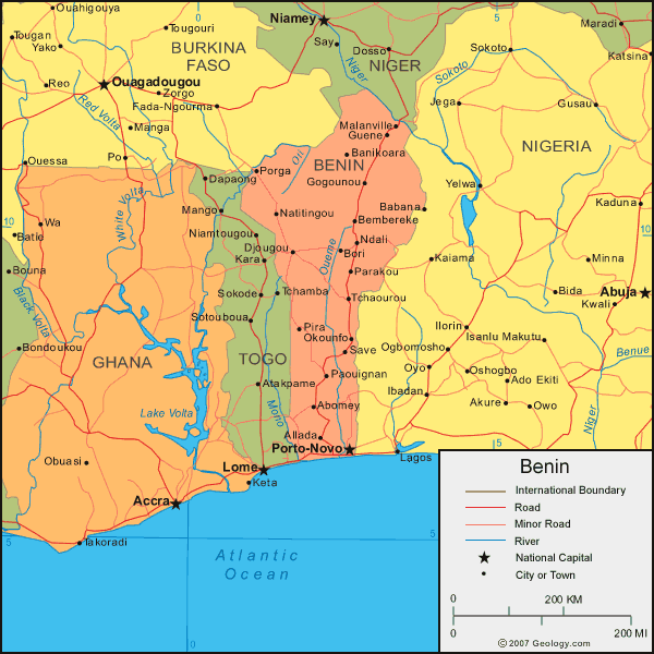 Benin Map 25 Map of Benin