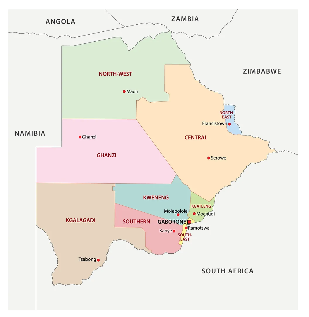 Botswana Map 36 Botswana cities map