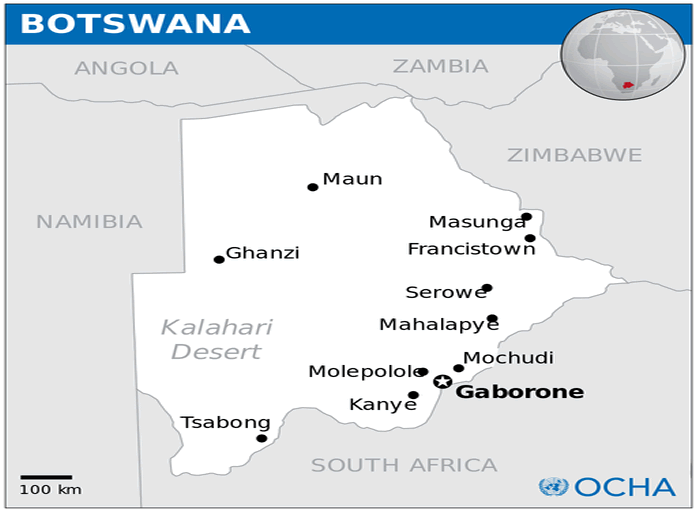 Botswana Map 26 Botswana Location Map Gaborone