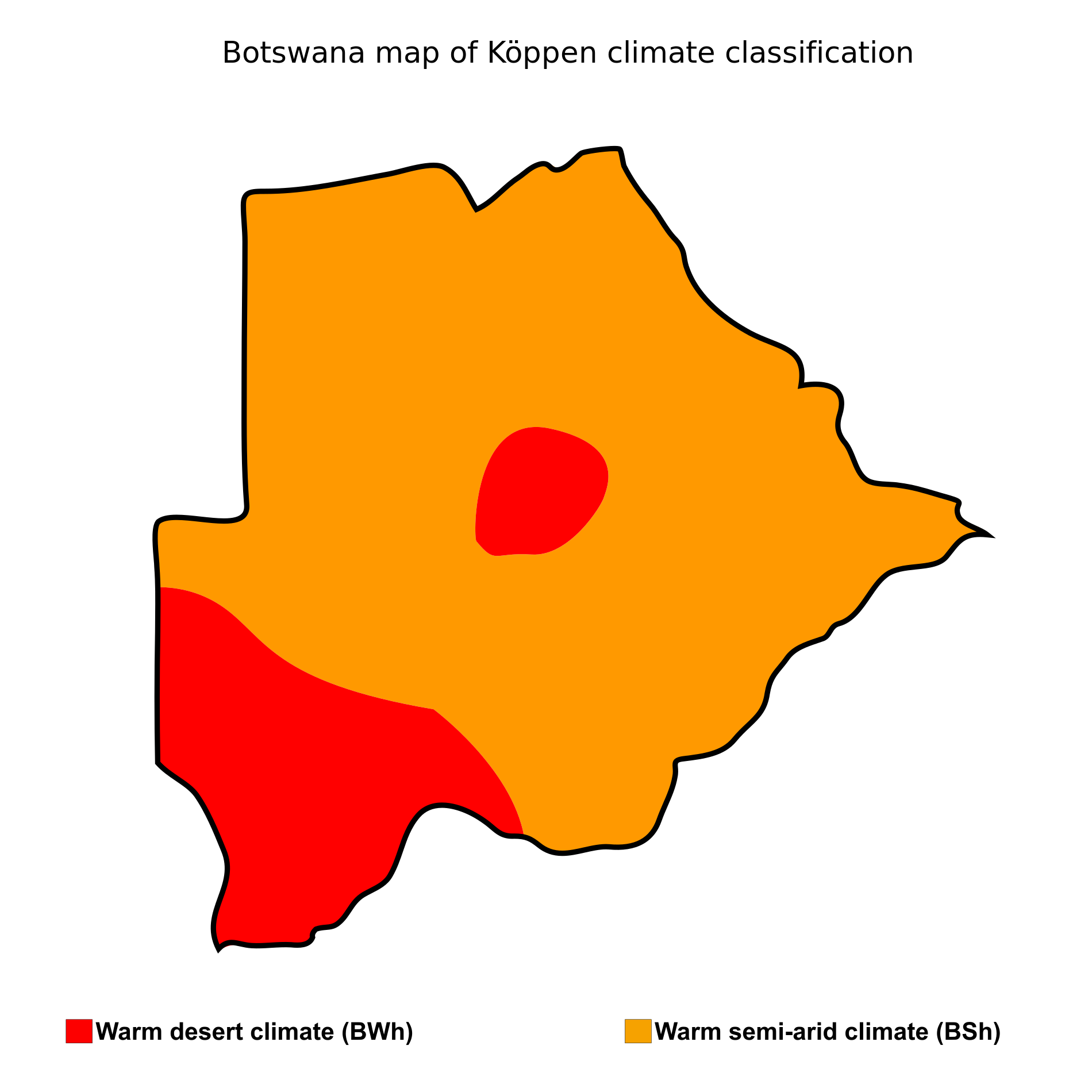 Botswana Map 37 Botswana map of koppen climate classification