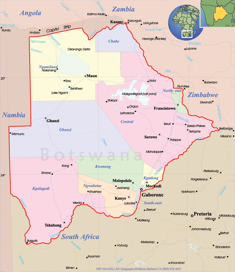 Botswana Map 30 Botswana Political Map