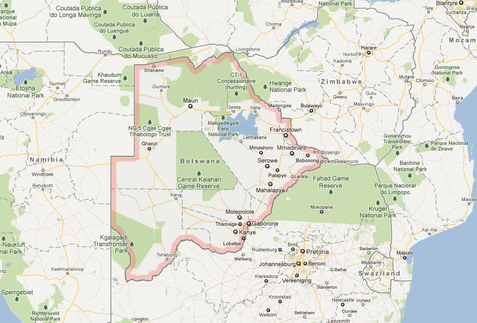 Botswana Map 32 Map of Botswana
