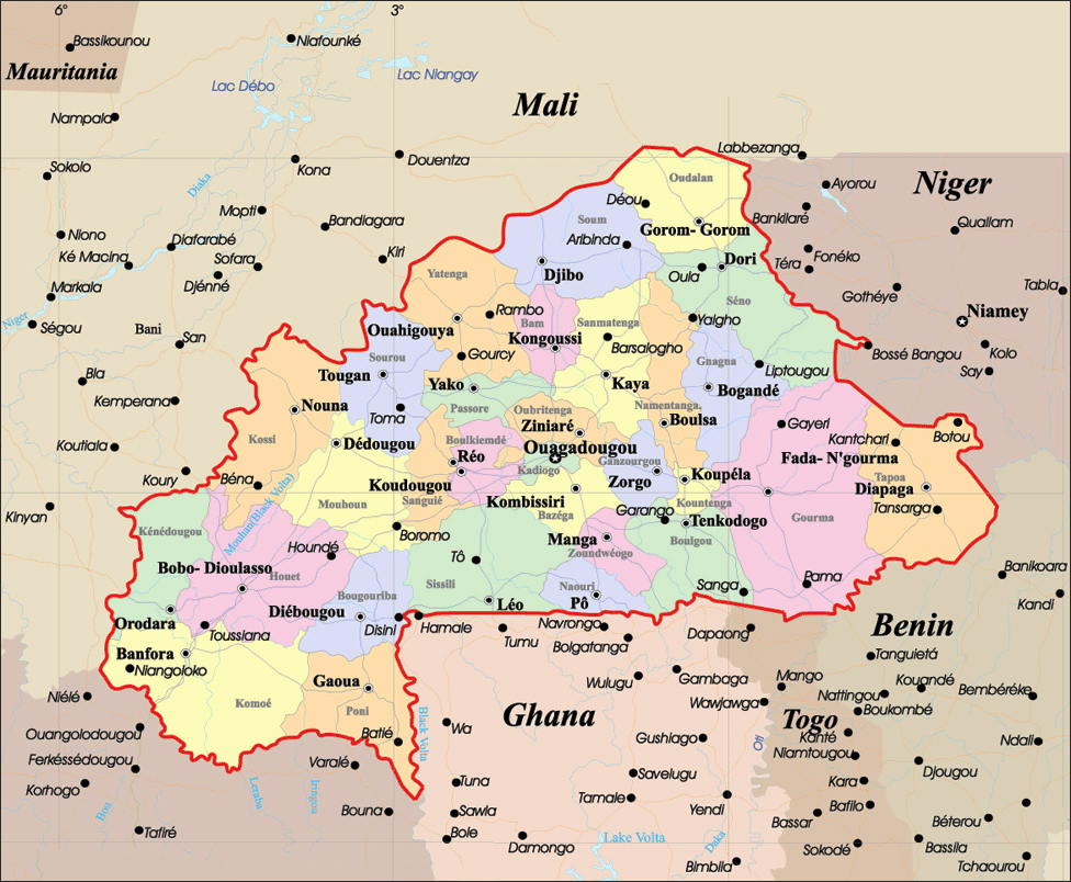Burkina Faso Map 39 Burkina Faso cities map