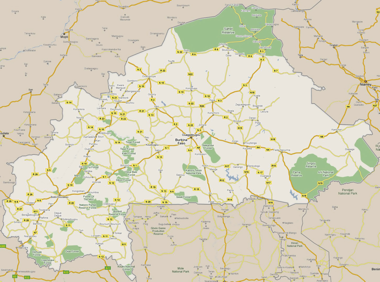Burkina Faso Map 42 Burkina Faso road map