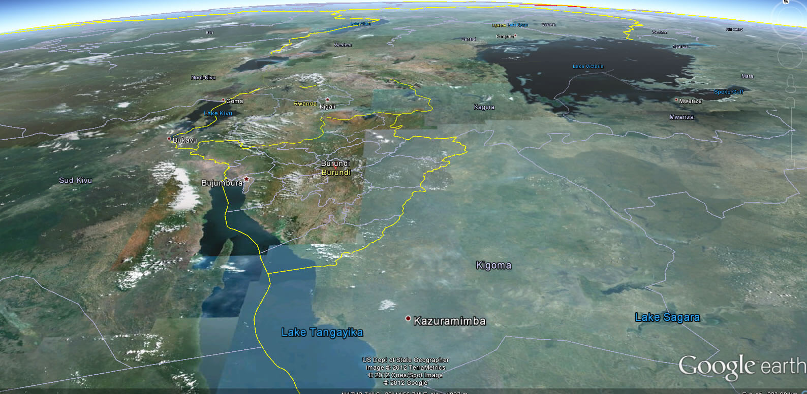 Burundi Earth Map