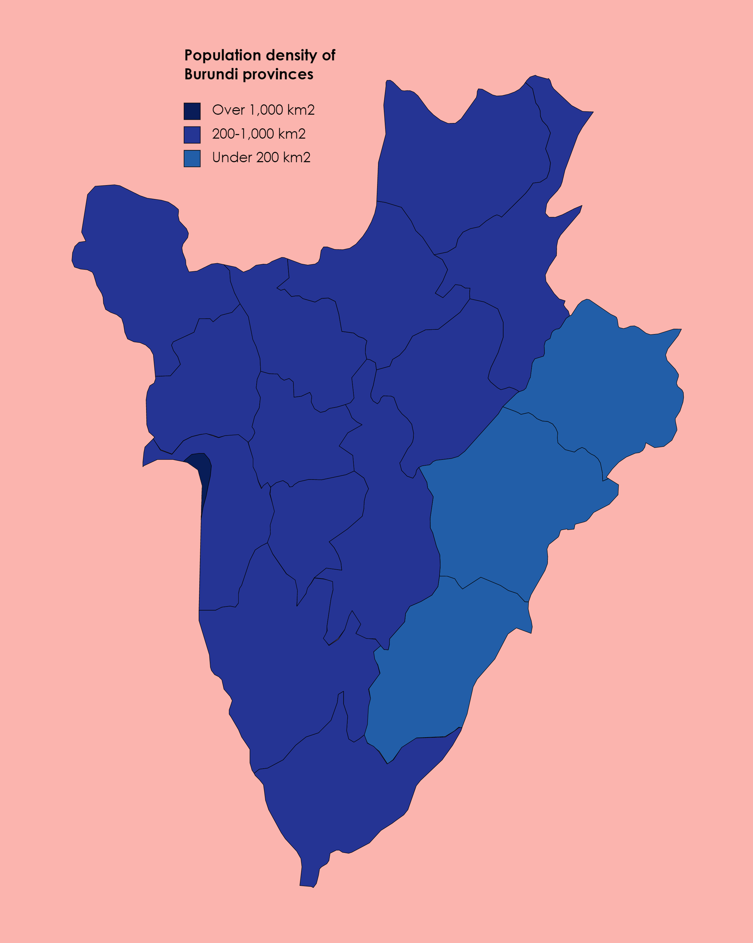 Burundi population map