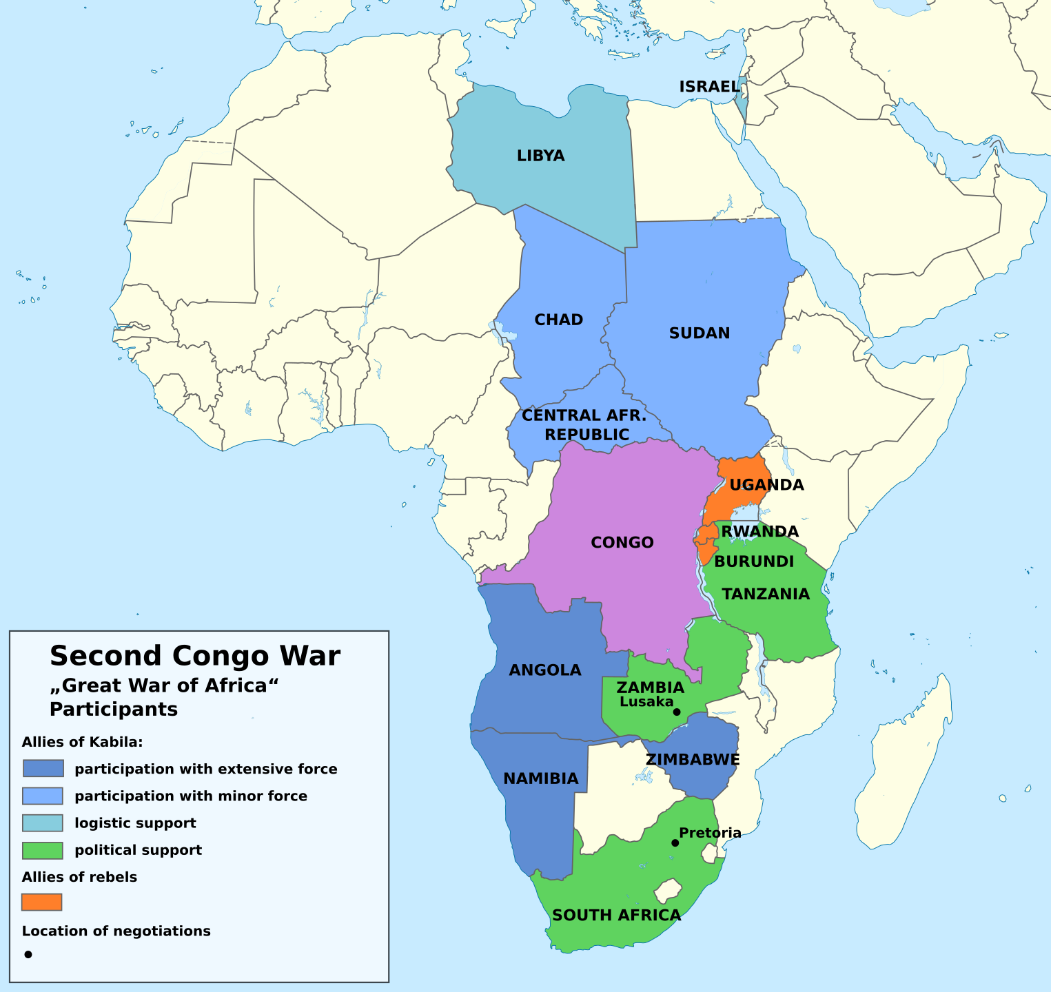 Second Congo war Africa map