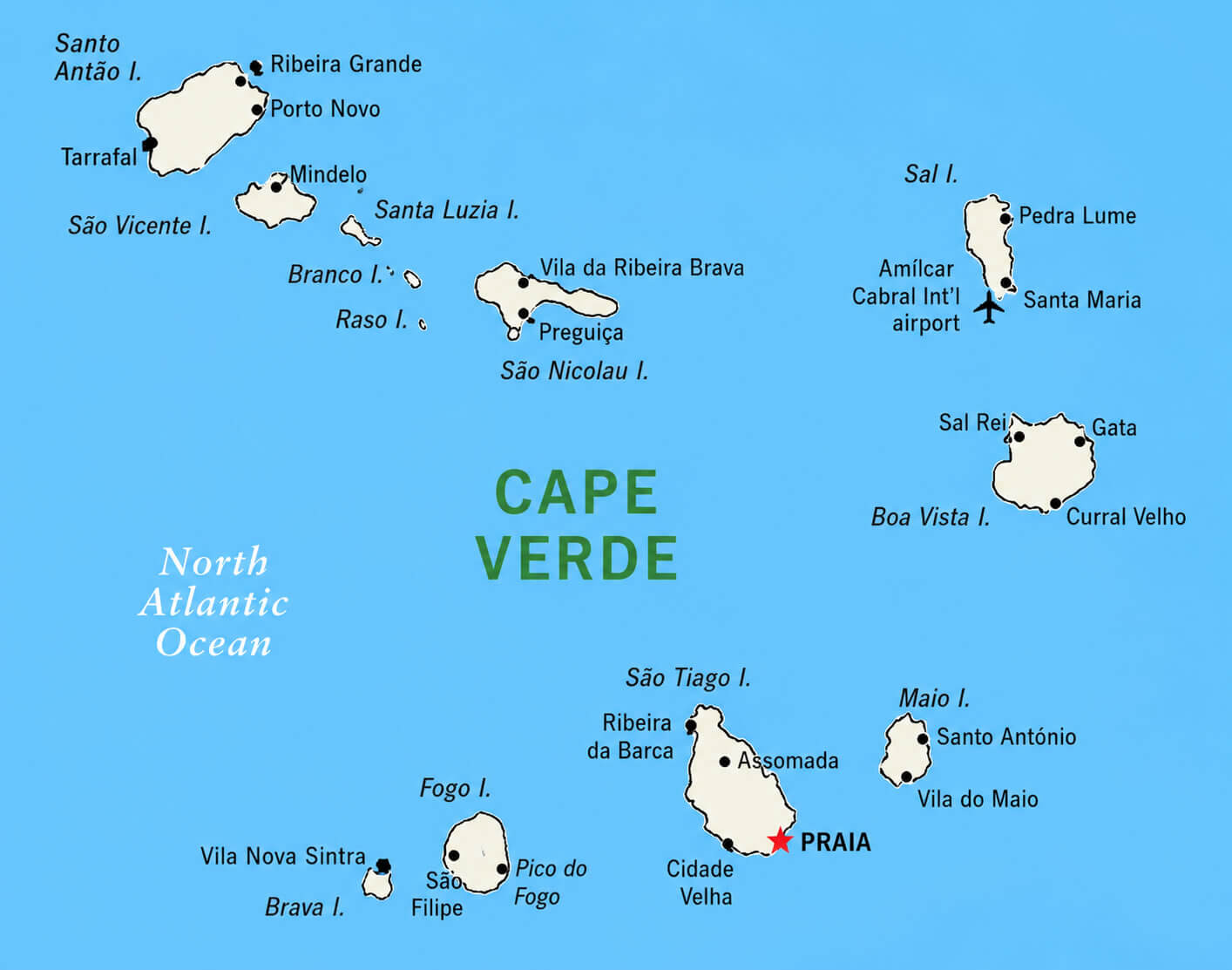 Cape Verde cities map