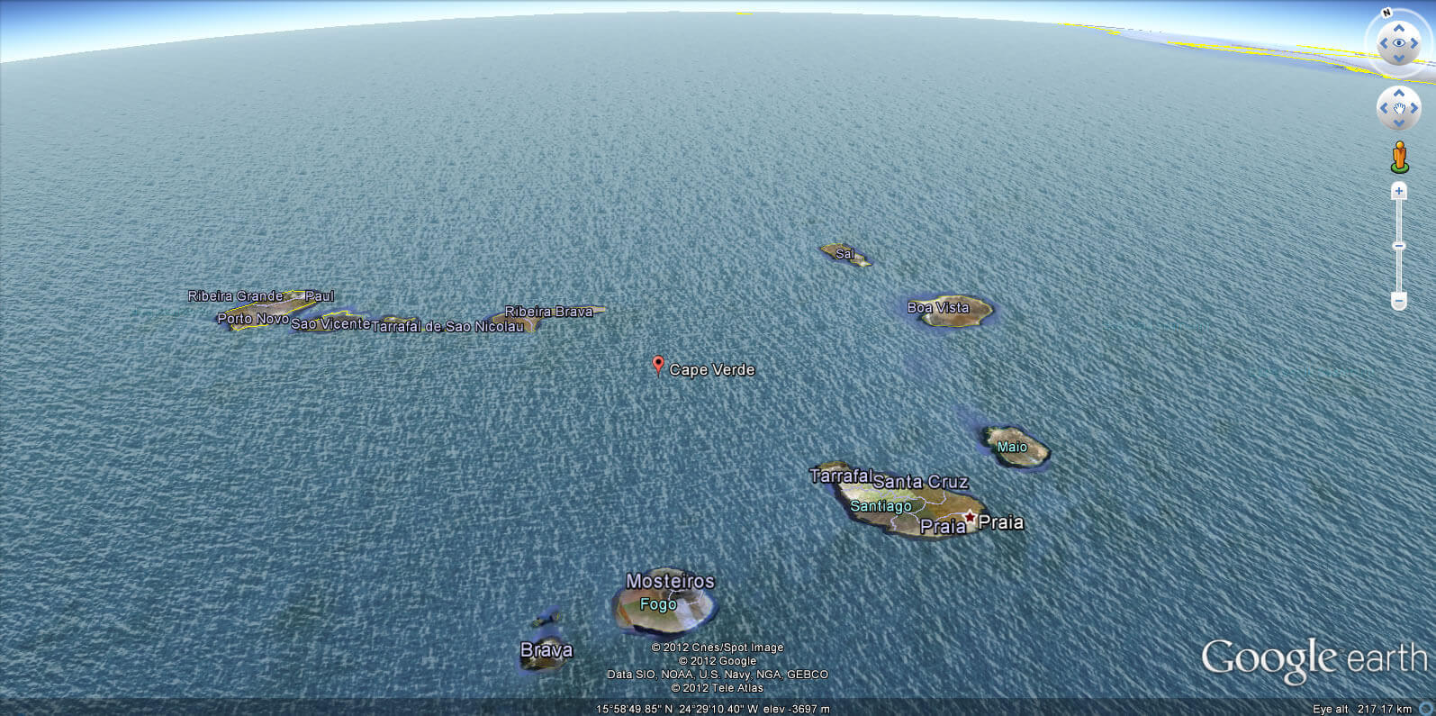 Cape Verde Google Earth map