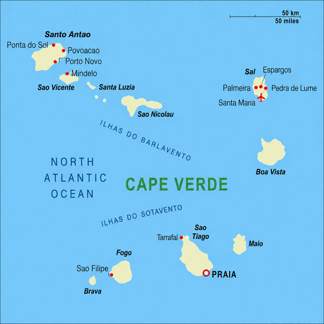 Cape Verde tourist map