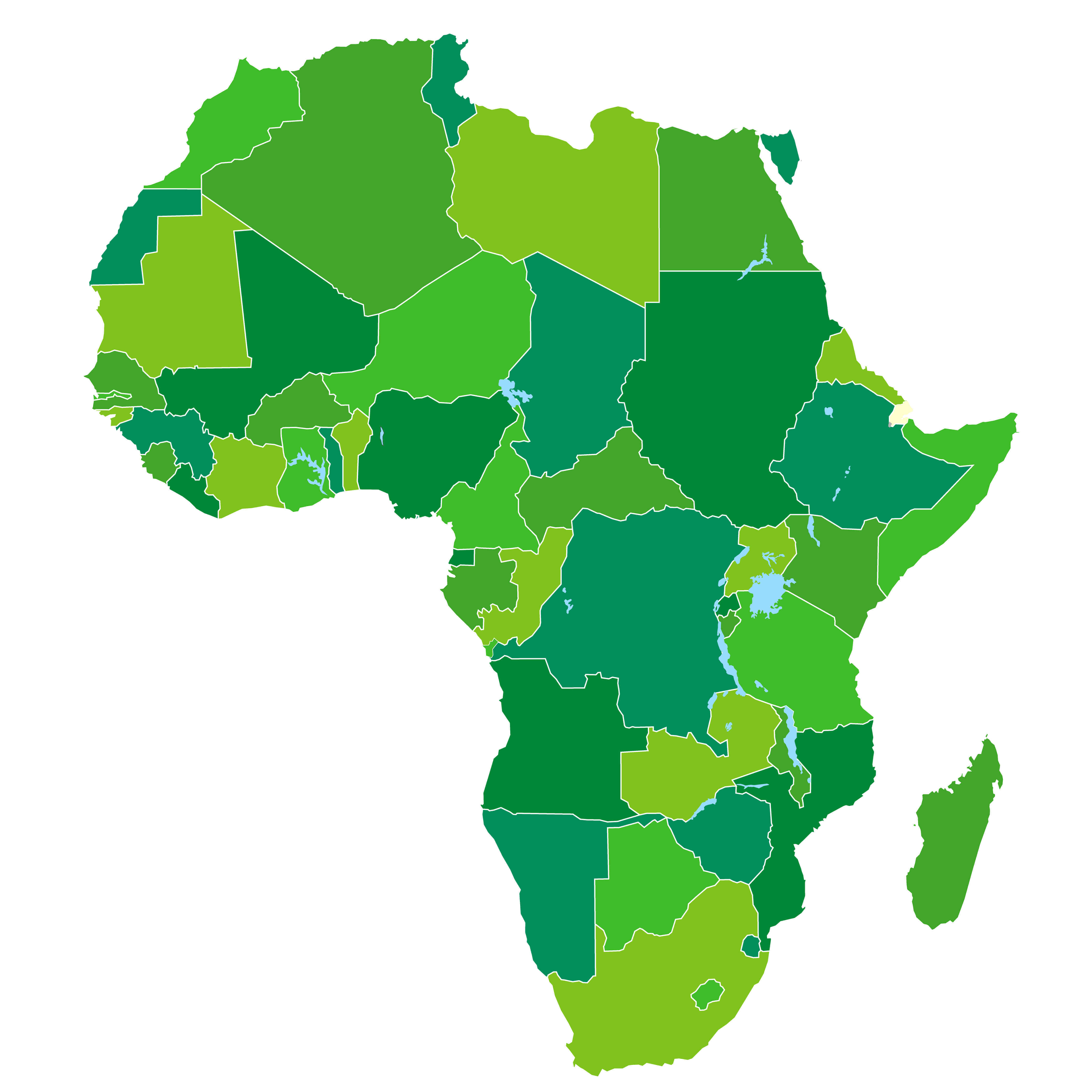 Africa countries blank map
