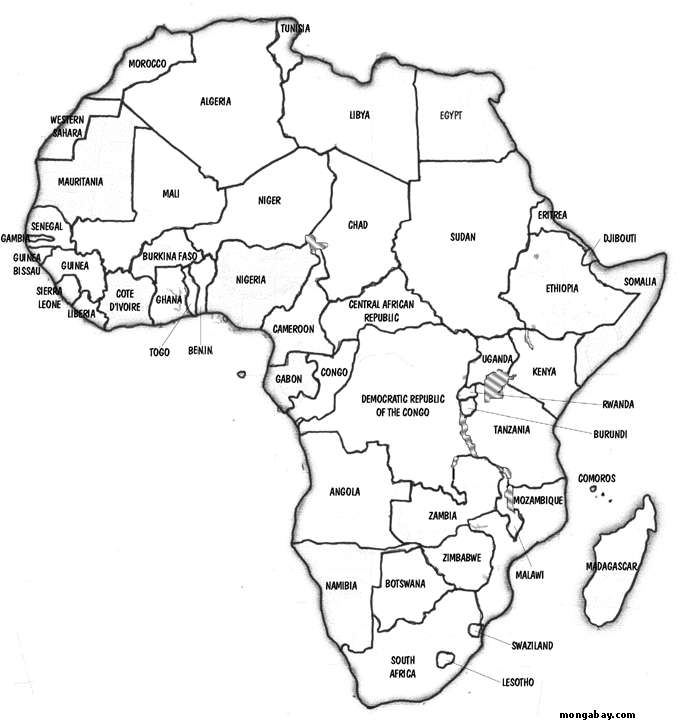 Africa countries outline map