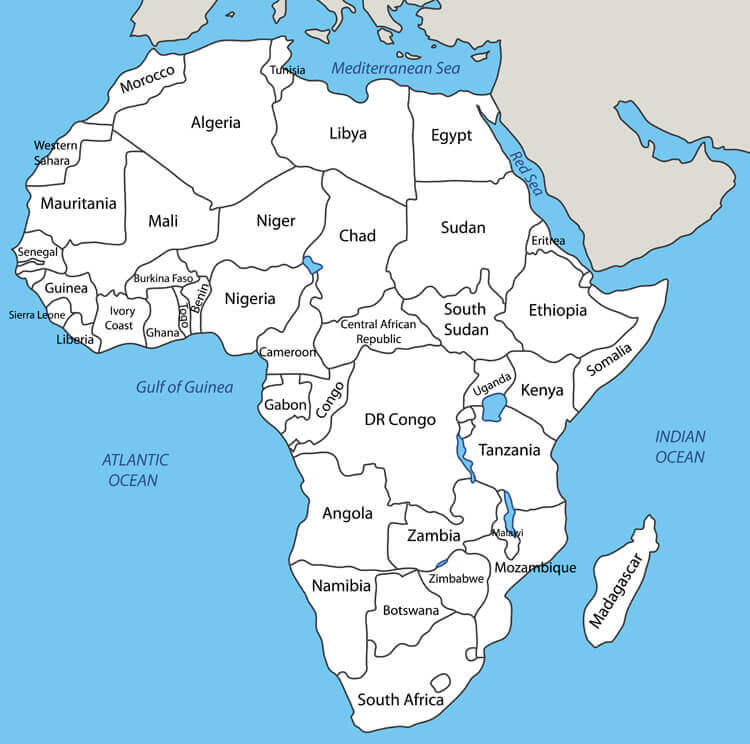 Africa outline map