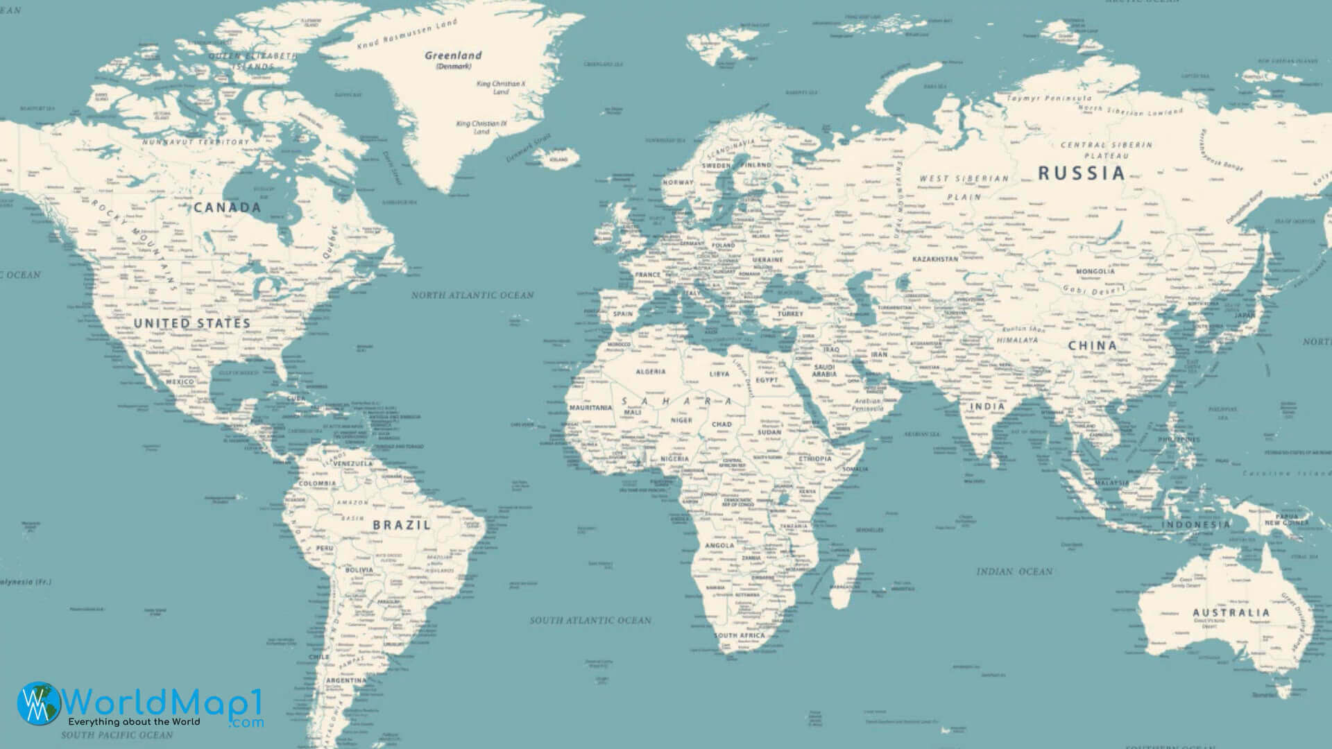 World and countries major cities map