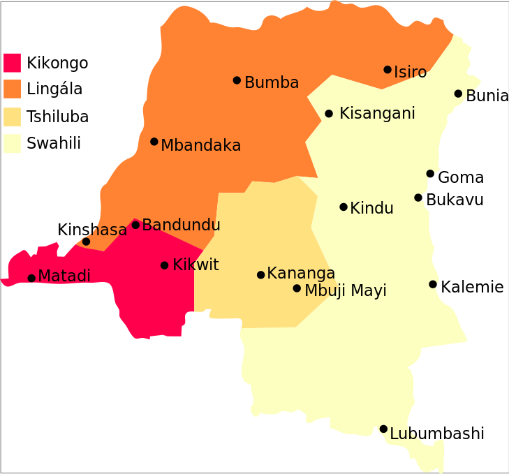 Map dr congo major