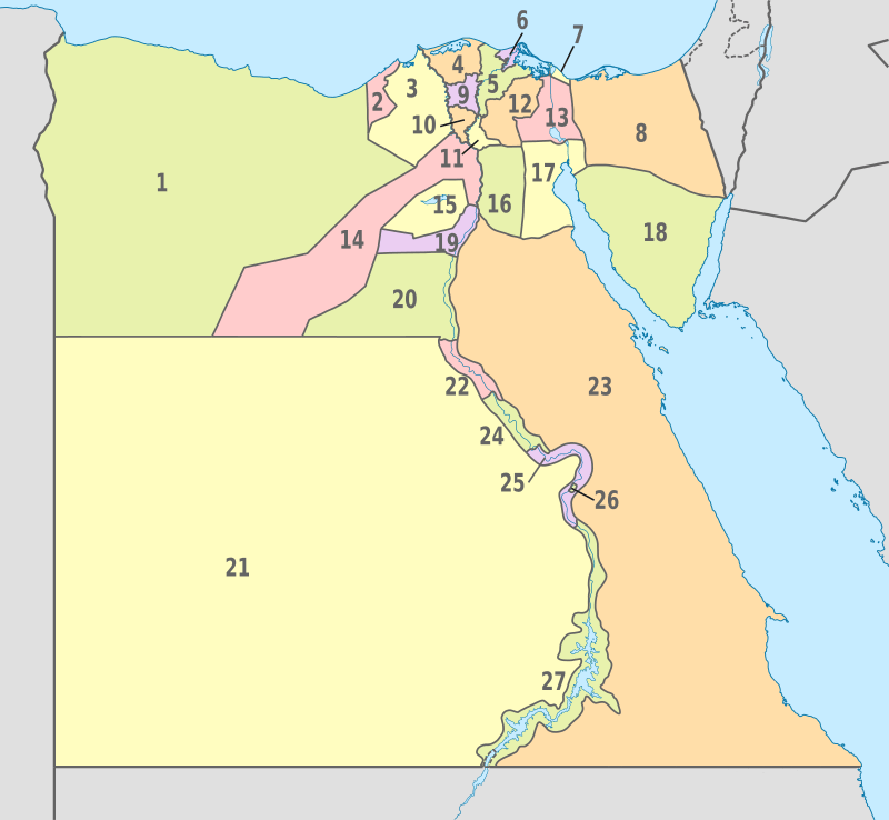 Egypt administrative divisions map