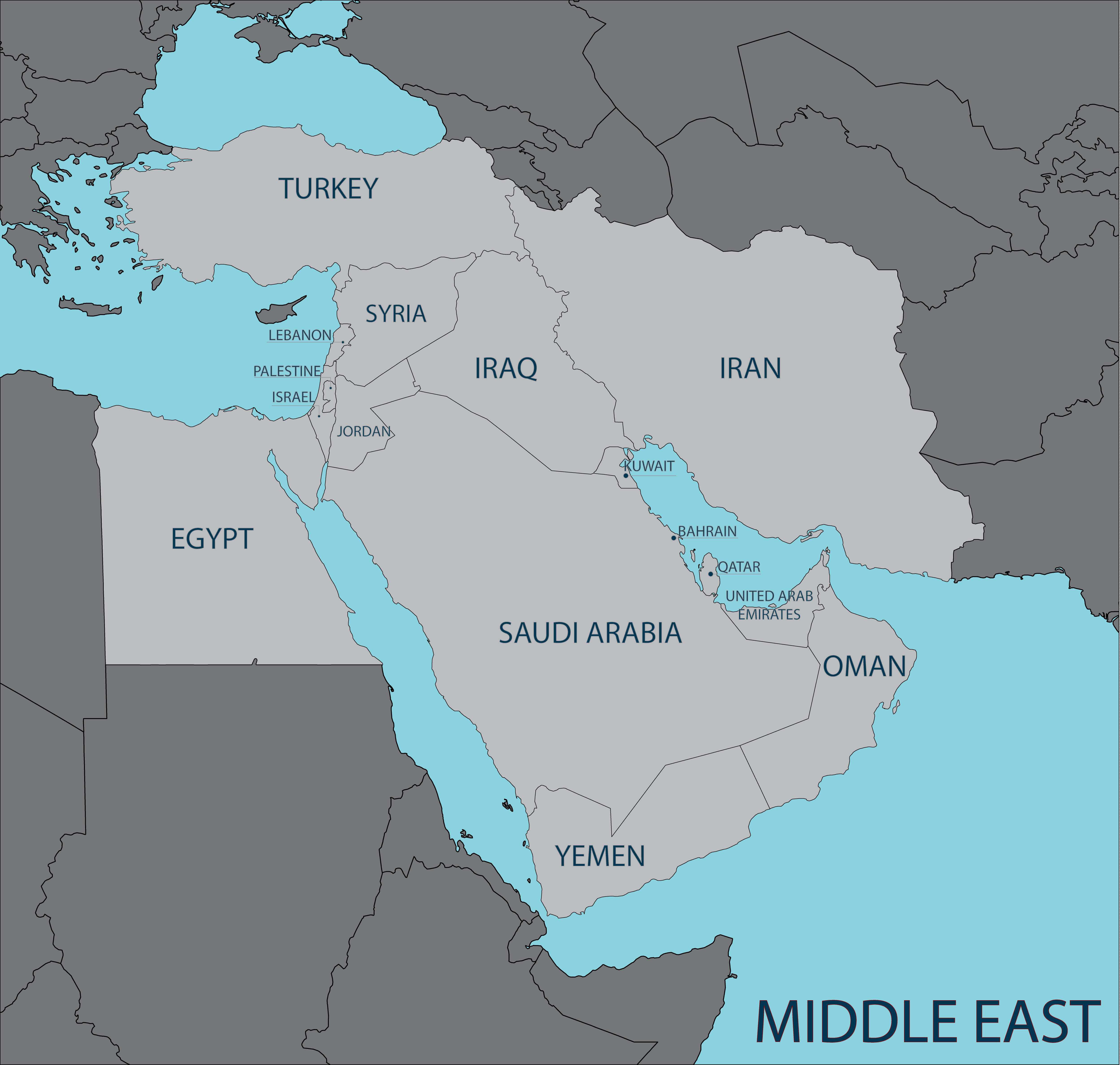 Egypt and middle east map