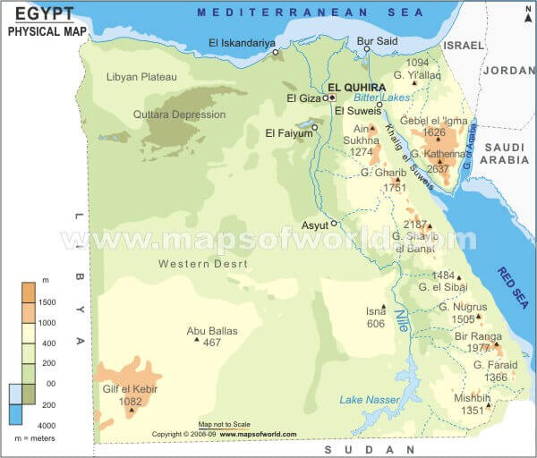 Egypt Physical Map