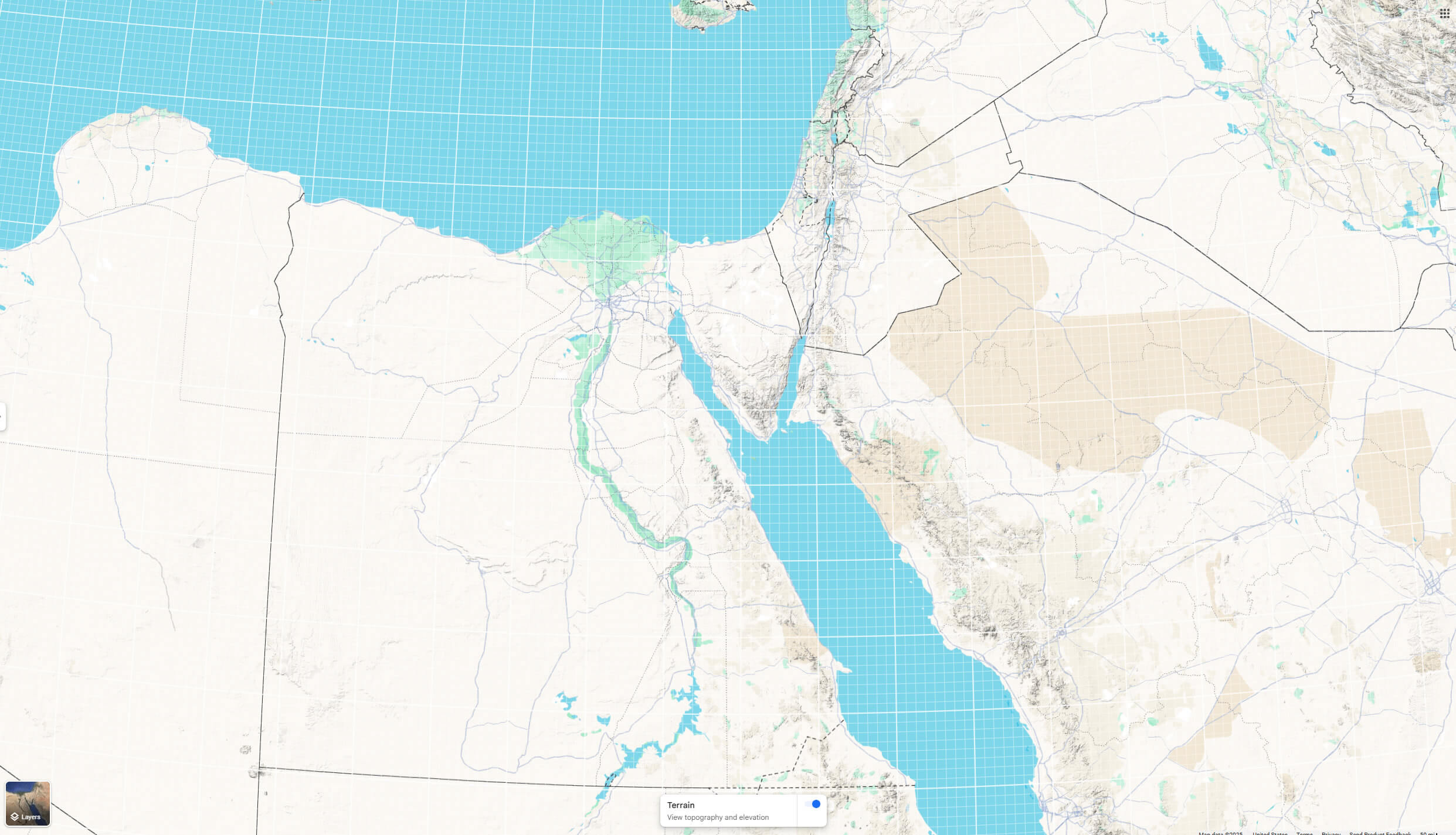 Egypt terrain map