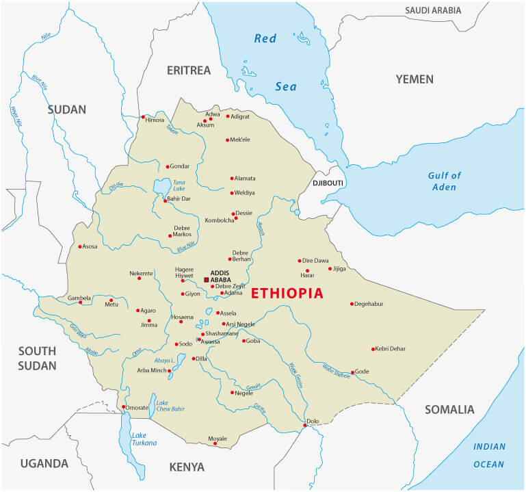 Ethiopia country map