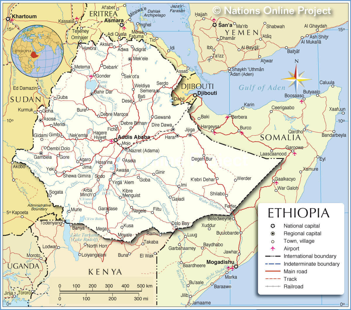 Ethiopia national map