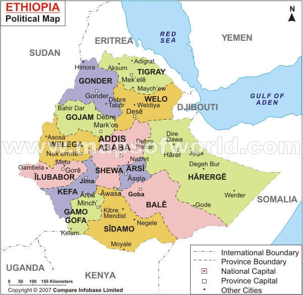 Ethiopia political map