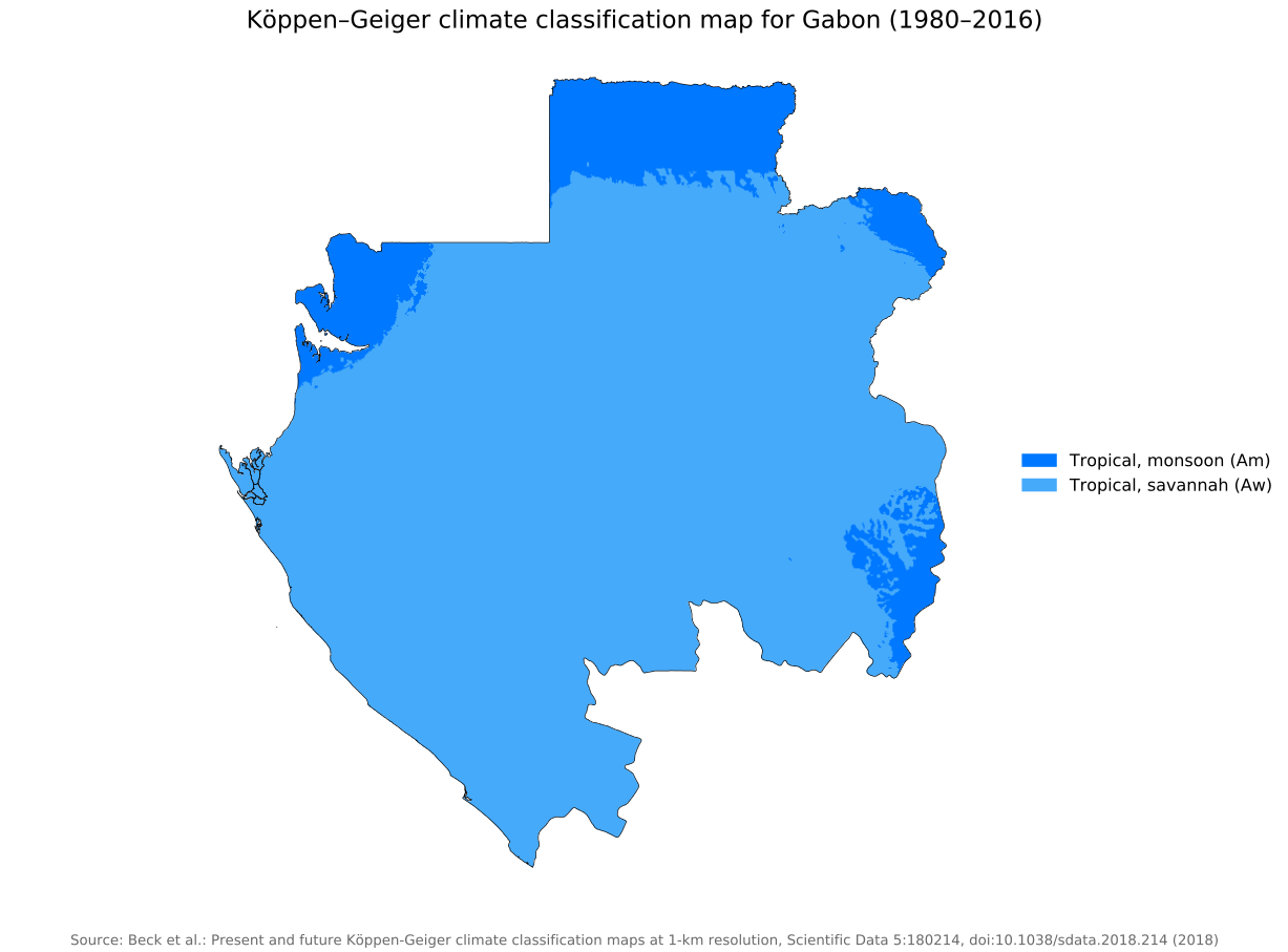 Gabon koppen geiger climate map