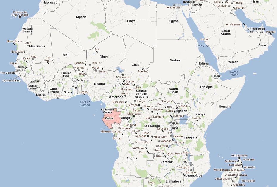 Map of Gabon Africa