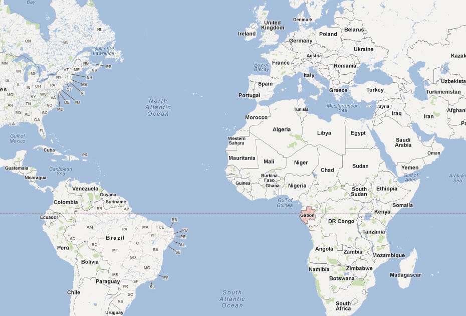 Map of Gabon World