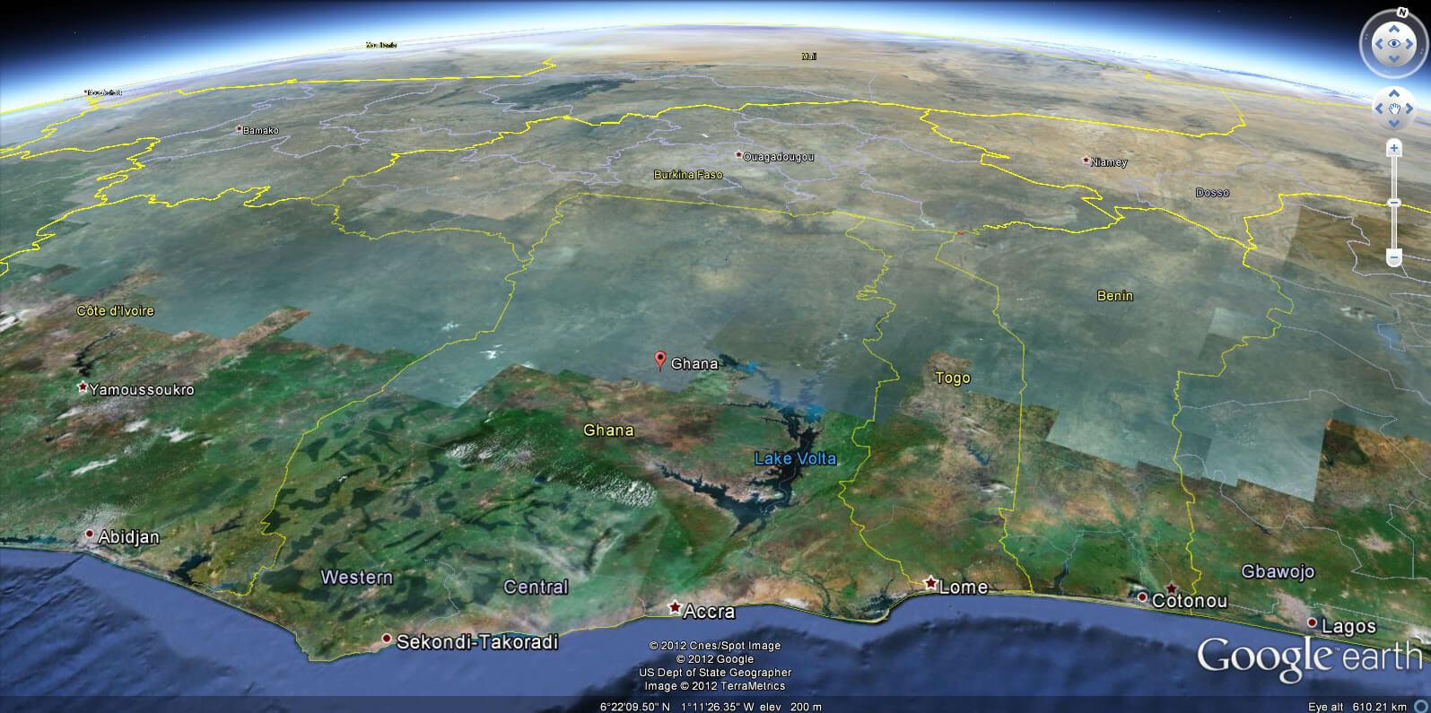 Ghana Earth Map