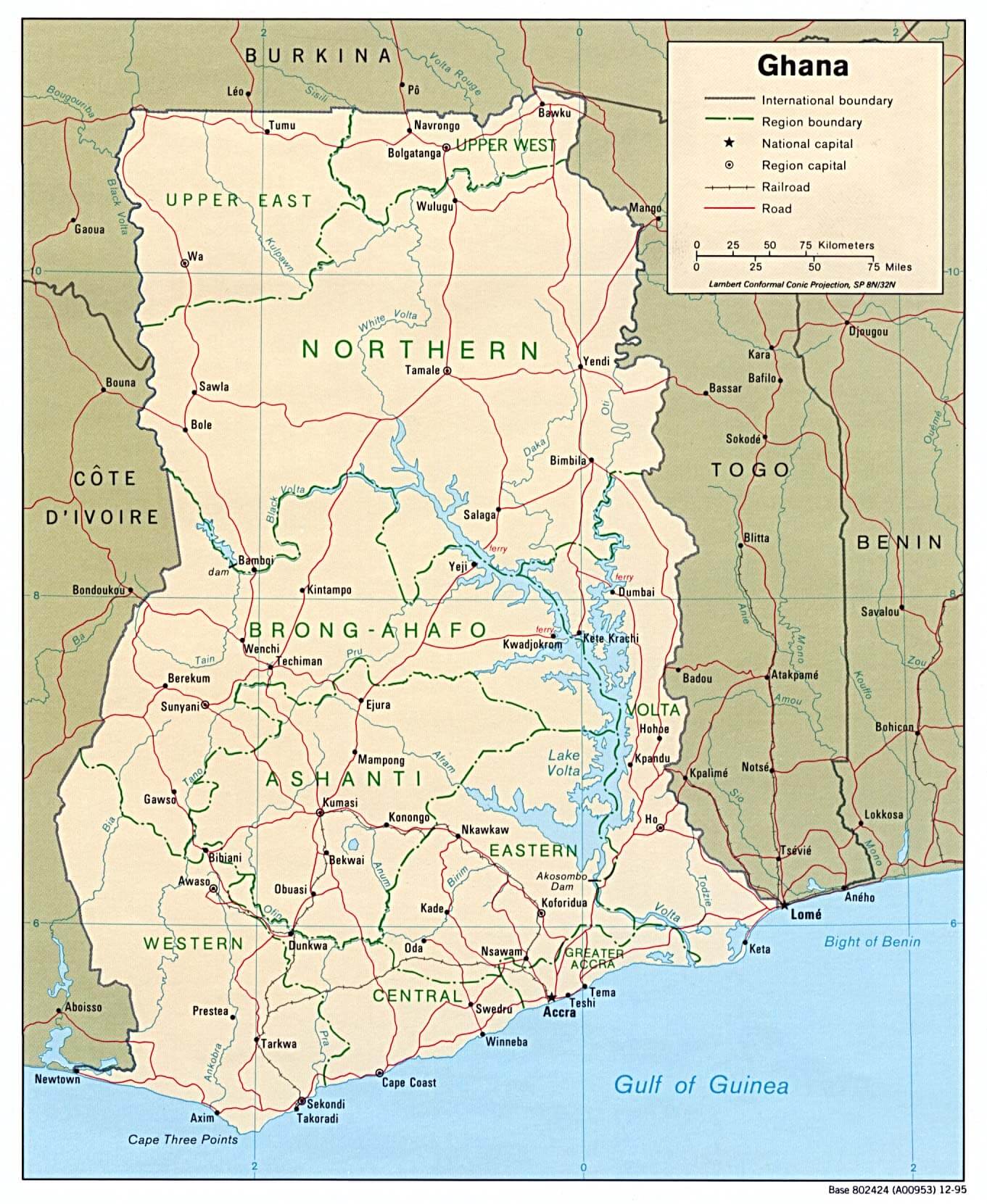 Ghana Political Map