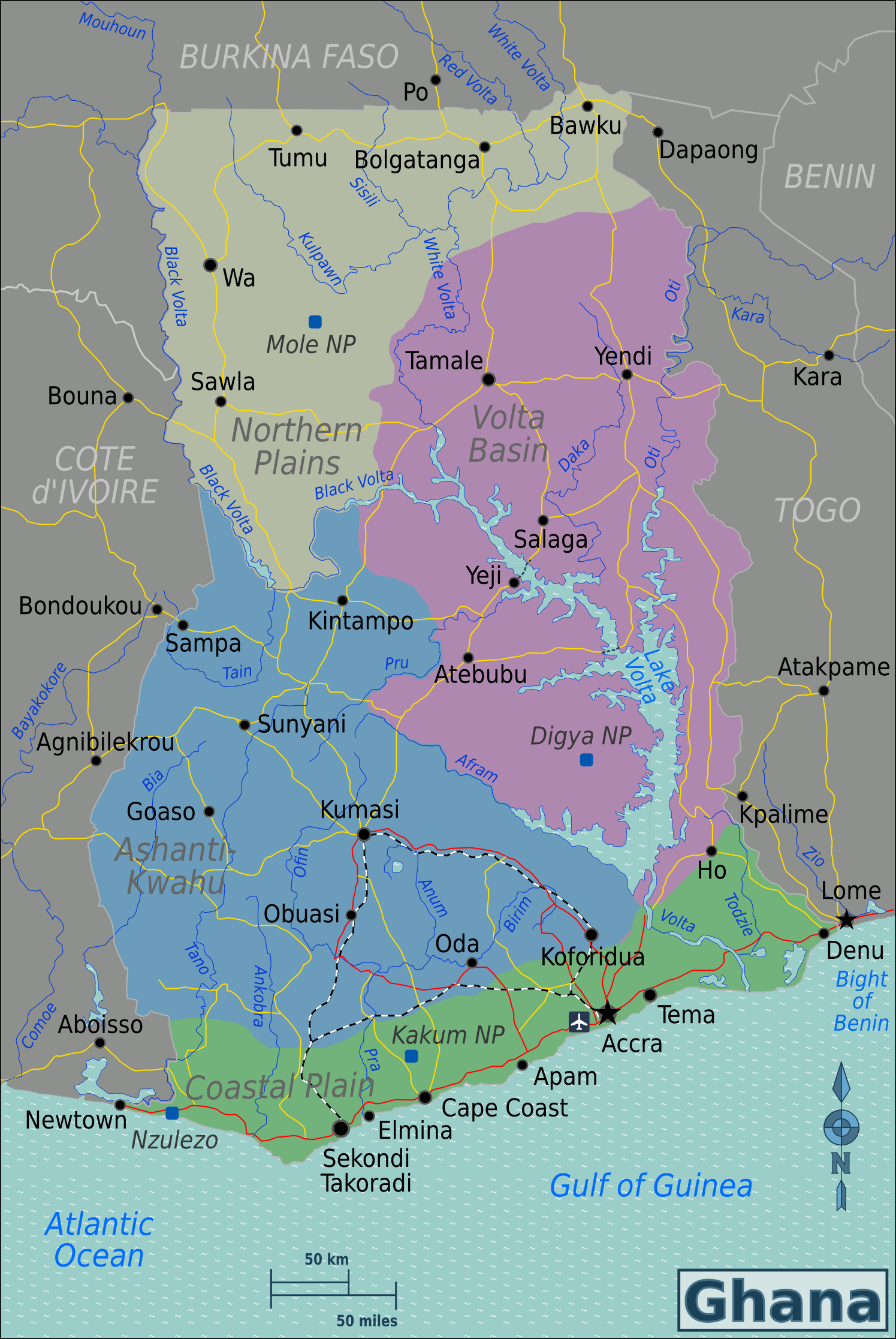 Ghana regions map