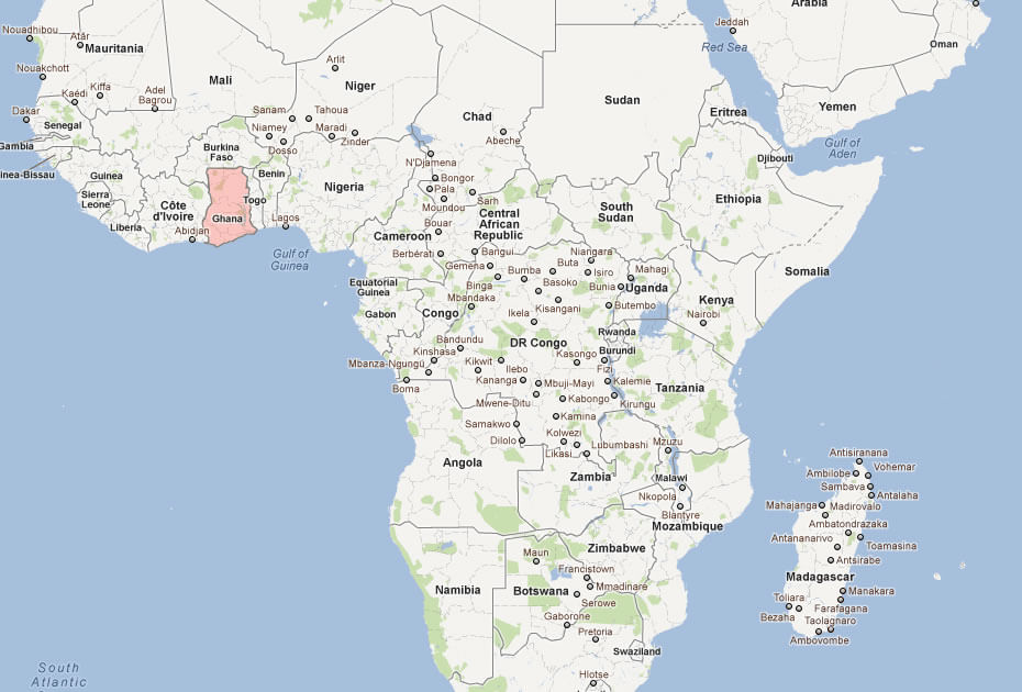 Map of Ghana Africa