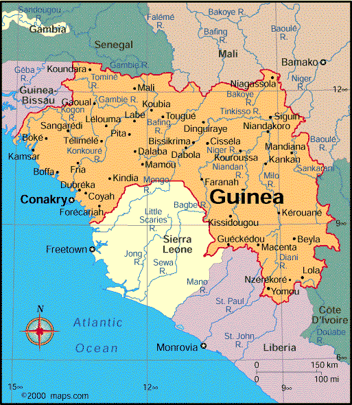 Guinea Political Map