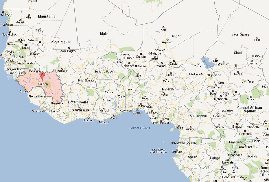 Map of Guinea Africa