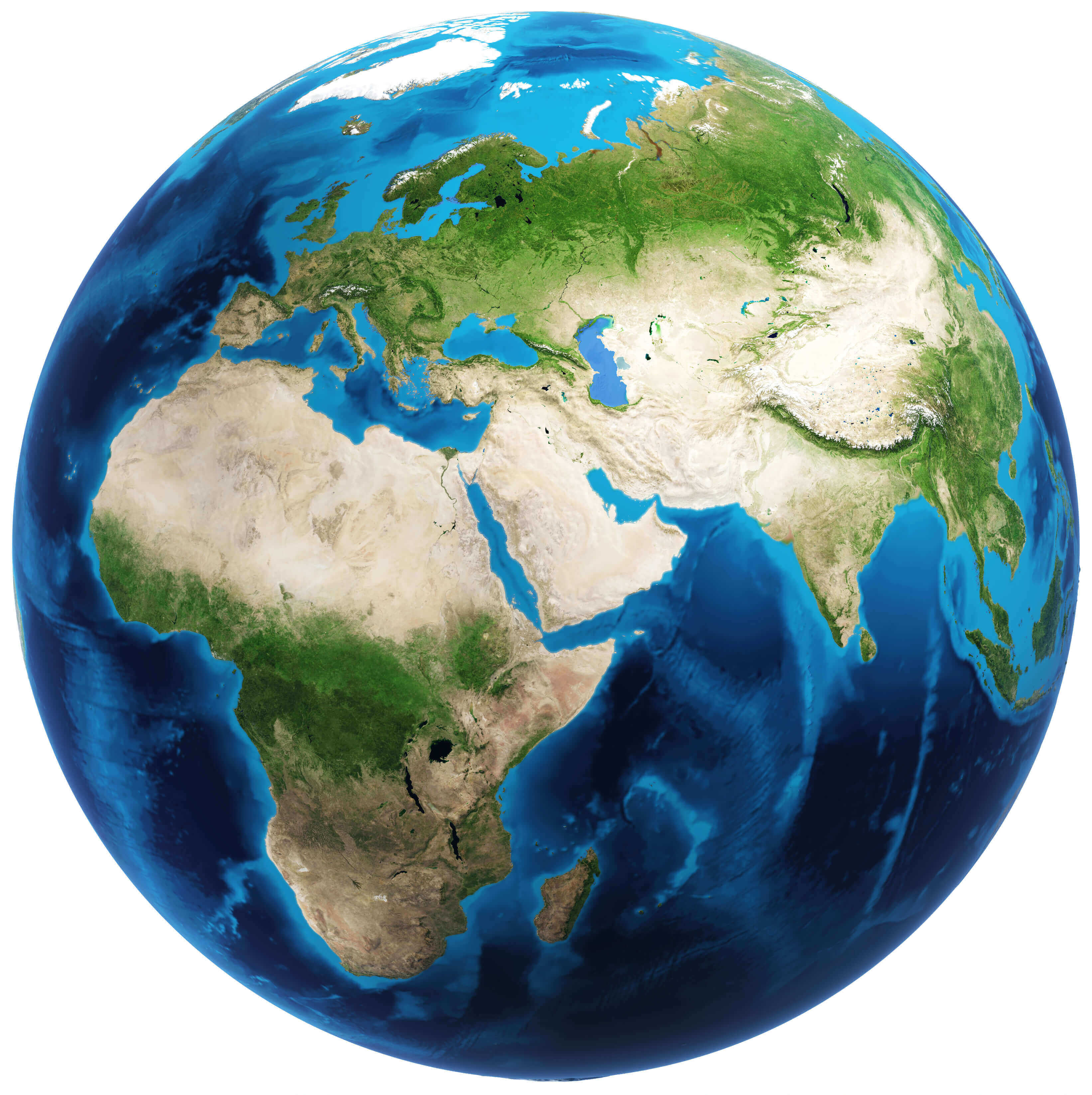 Africa Earth map with Europe Asia