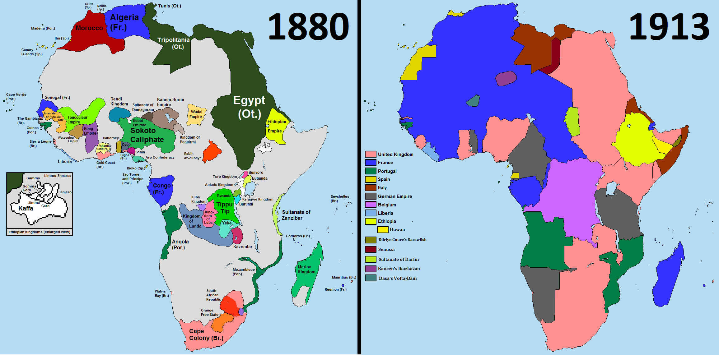 Africa historical map 1880 1913