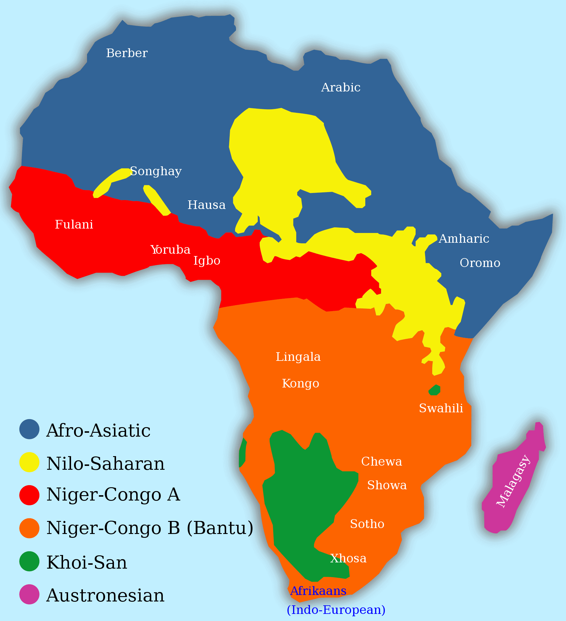 Africa languages map