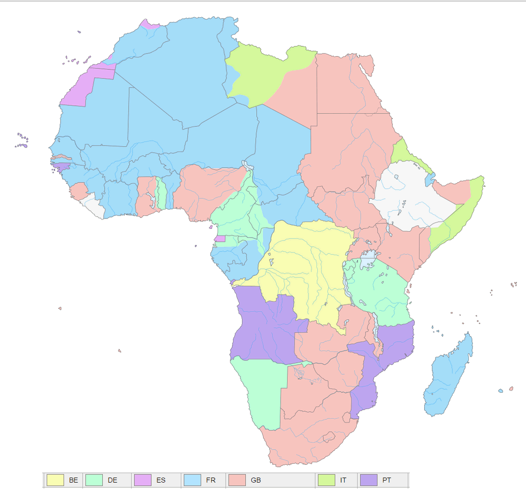 Colonial map of Africa 1913