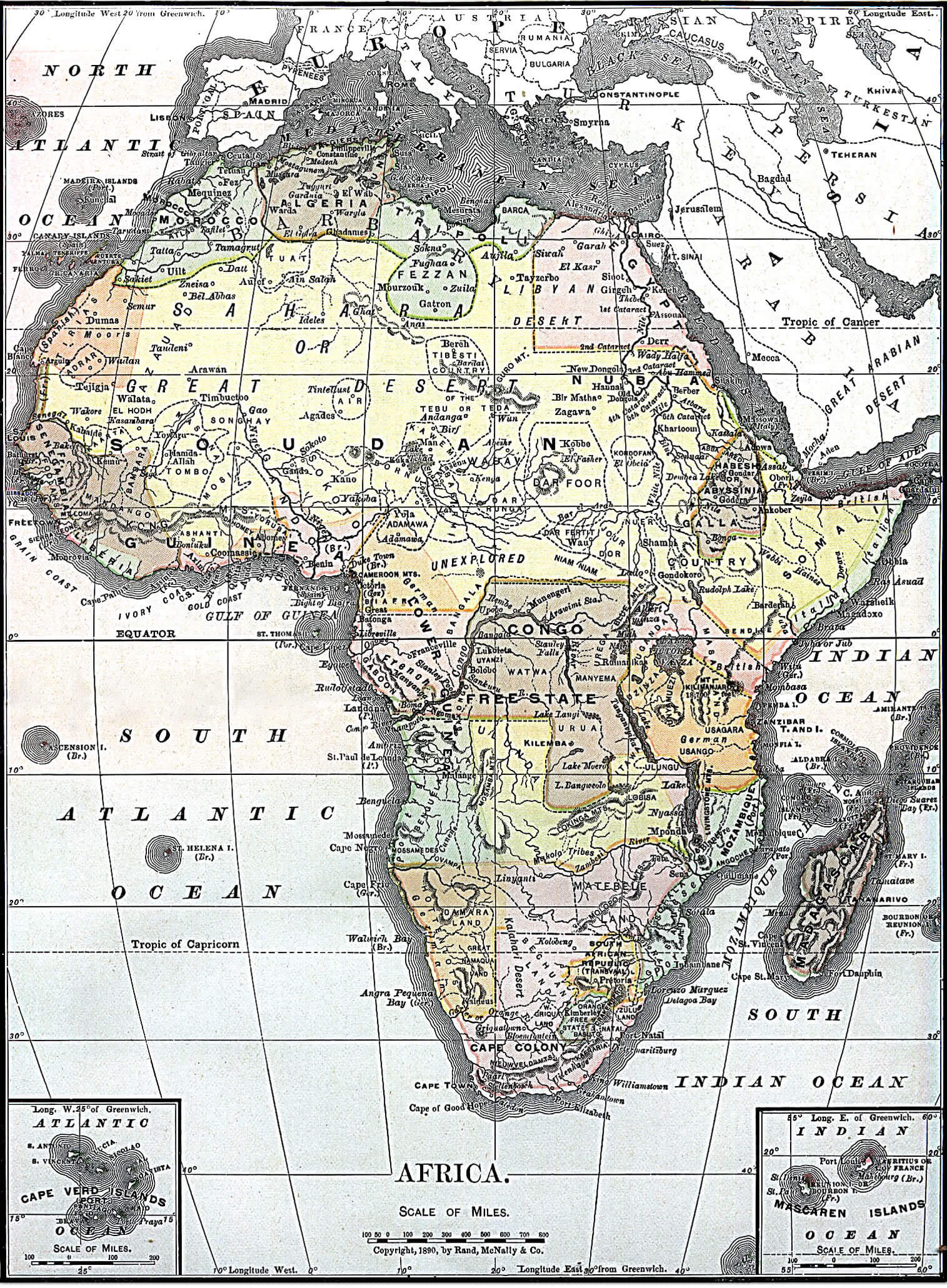 Map of Africa 1890